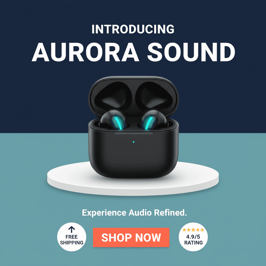 AI Wireless Speaker Launch Hero generated with BrandGen