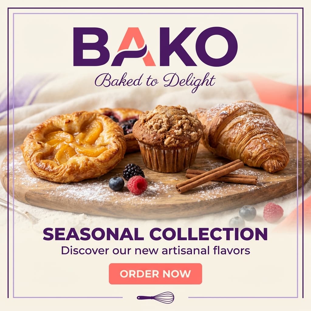 AI Bakery Seasonal Pastry Social Post generated with BrandGen