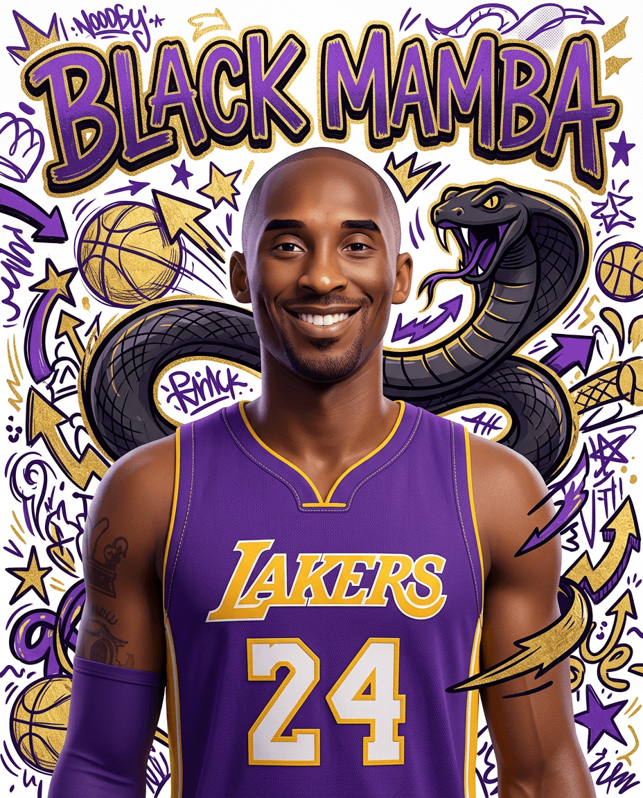 AI Black Mamba 3D Character Poster generated with BrandGen