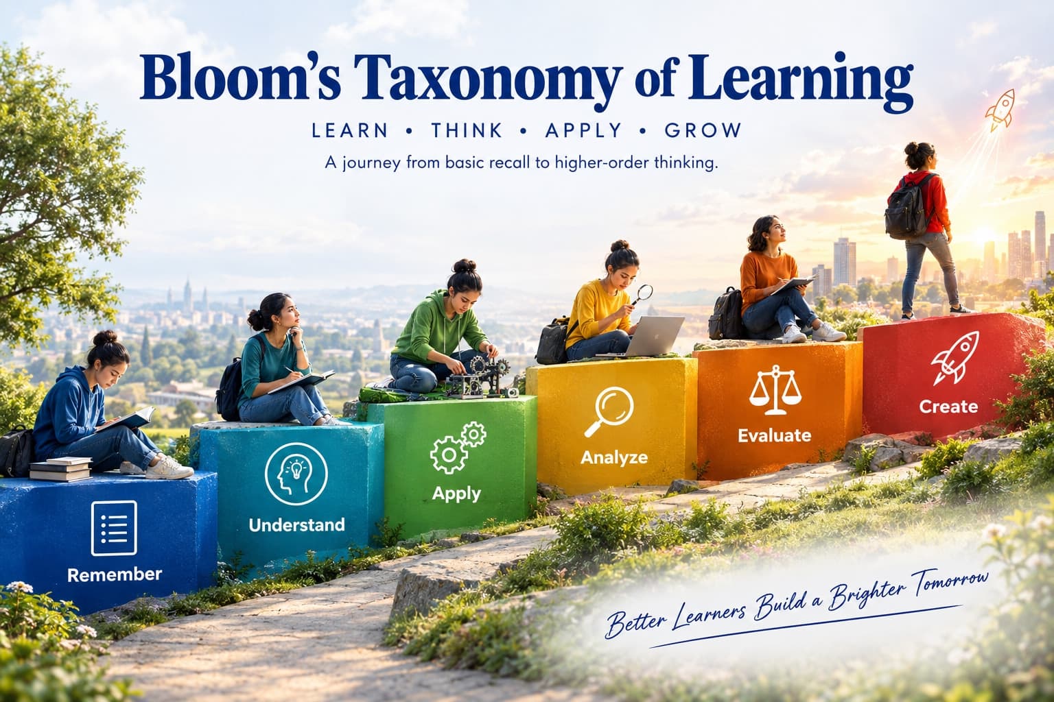 AI Bloom's Taxonomy Learning Journey Visual generated with BrandGen