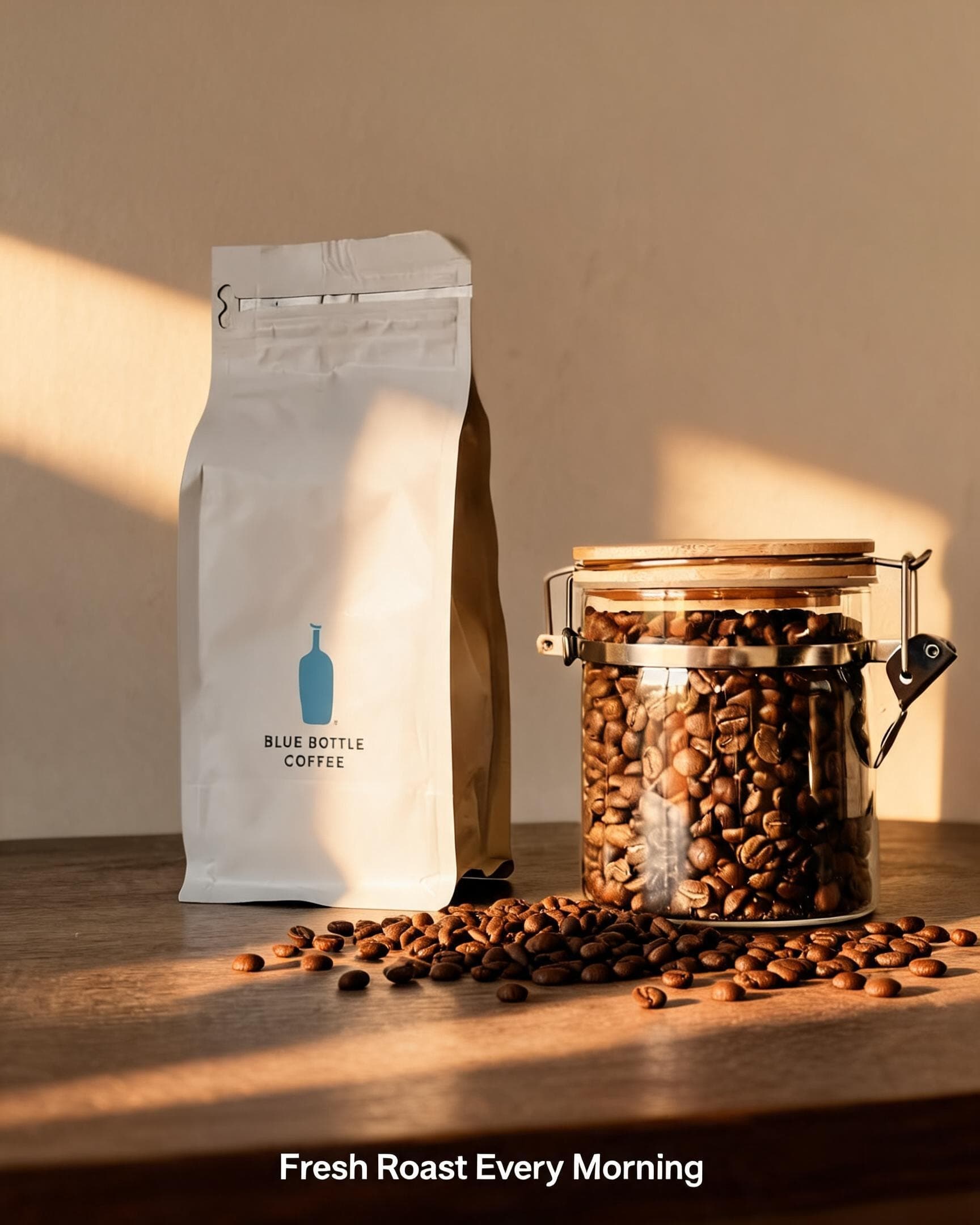 AI Coffee Poster in Morning Light, Second Variant generated with BrandGen