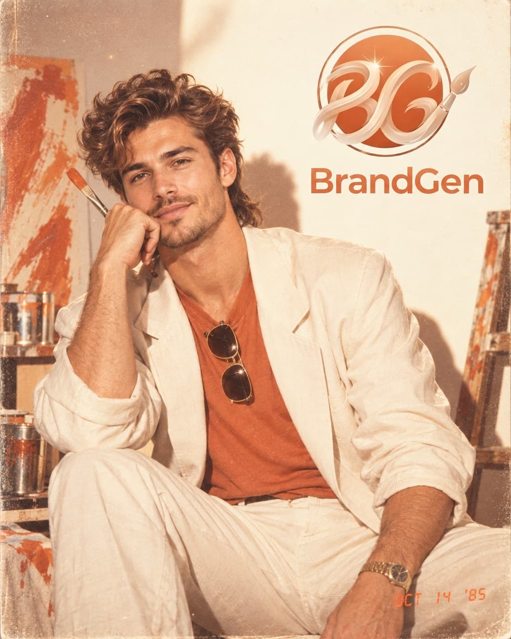 AI 1985 Model Campaign Shoot for BrandGen generated with BrandGen