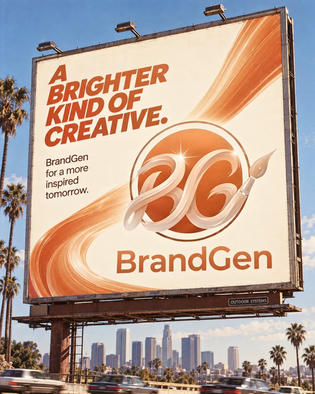 AI 1985 Outdoor Billboard for BrandGen generated with BrandGen