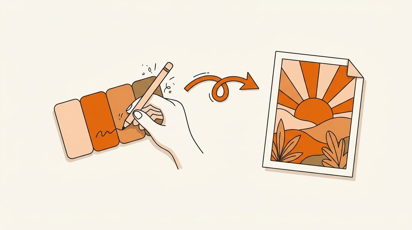 AI BrandGen Help Illustration: Writing an On-Brand Prompt generated with BrandGen