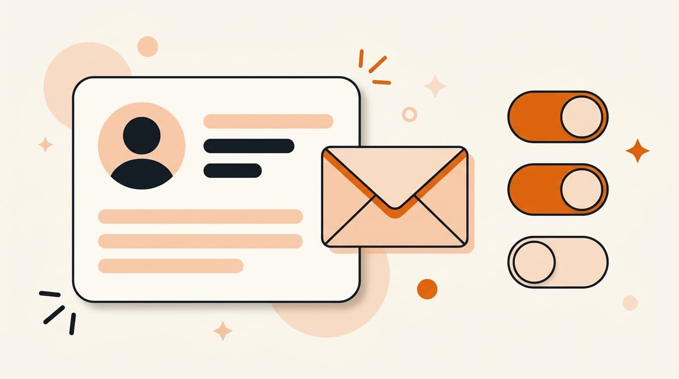 AI BrandGen Help Illustration: Profile and Email Settings generated with BrandGen