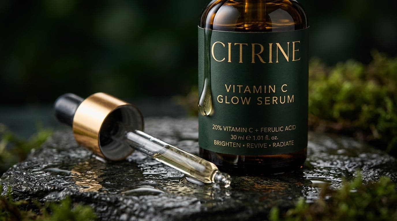 AI Citrine Serum Dropper Macro Close-Up Photo generated with BrandGen