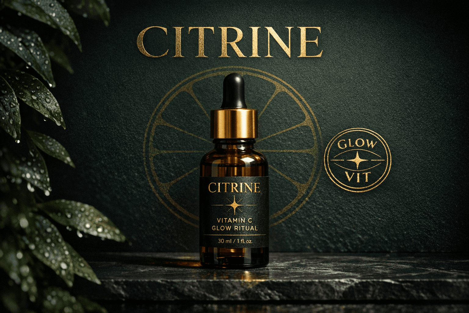 AI Vitamin C Glow Serum Summer Billboard generated with BrandGen
