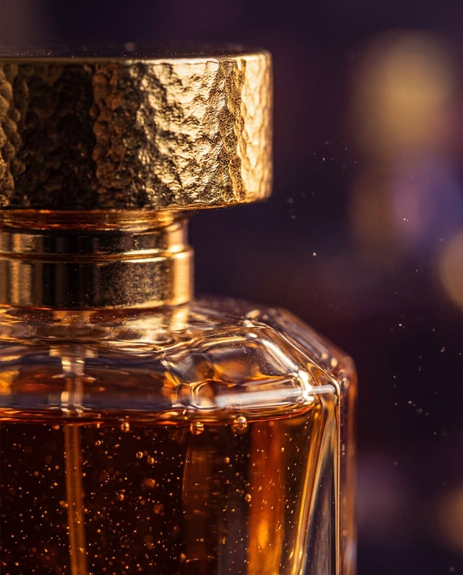 AI Duskmere Perfume Bottle Macro Close-Up generated with BrandGen