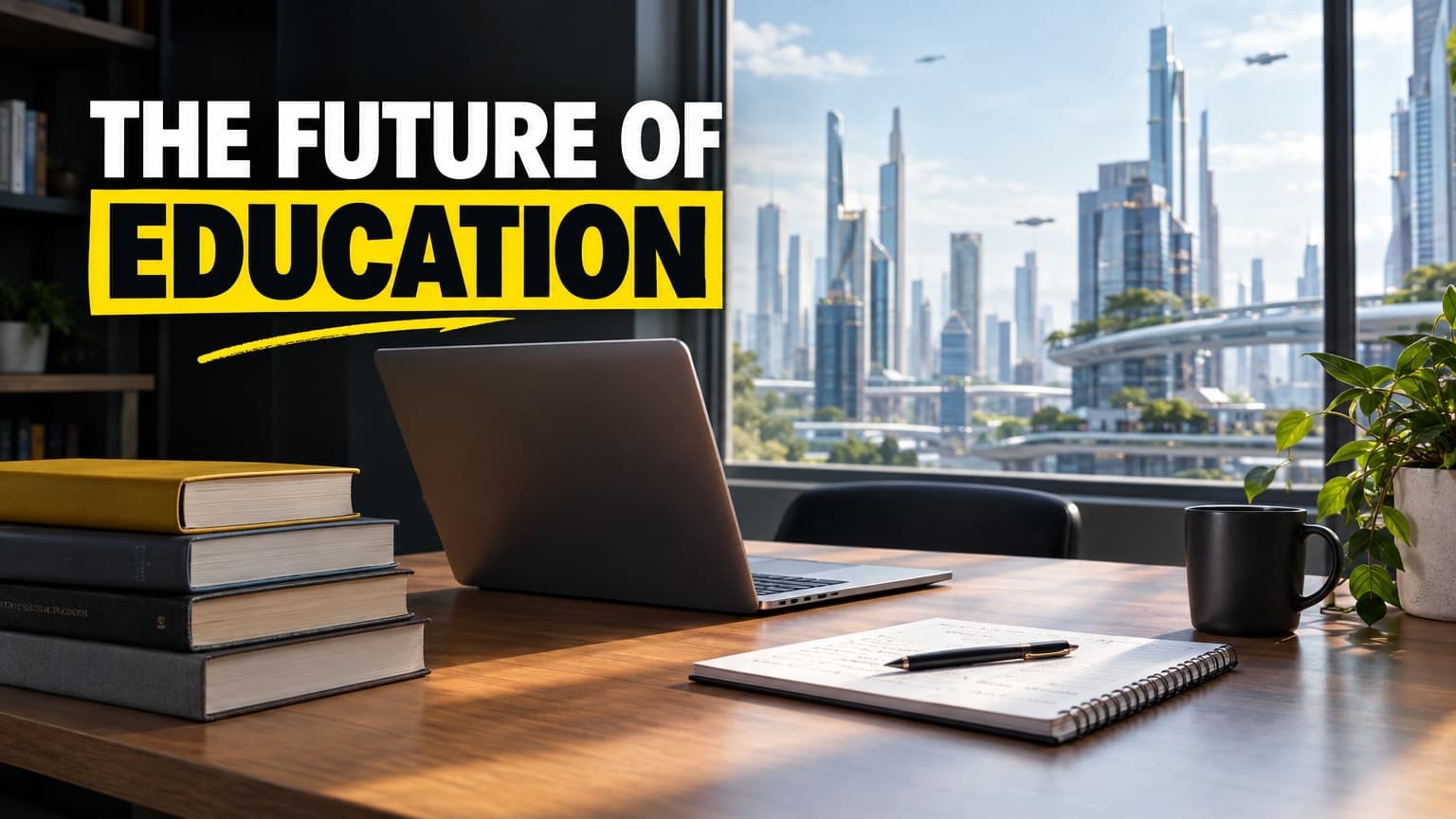 AI Future of Education YouTube Thumbnail generated with BrandGen