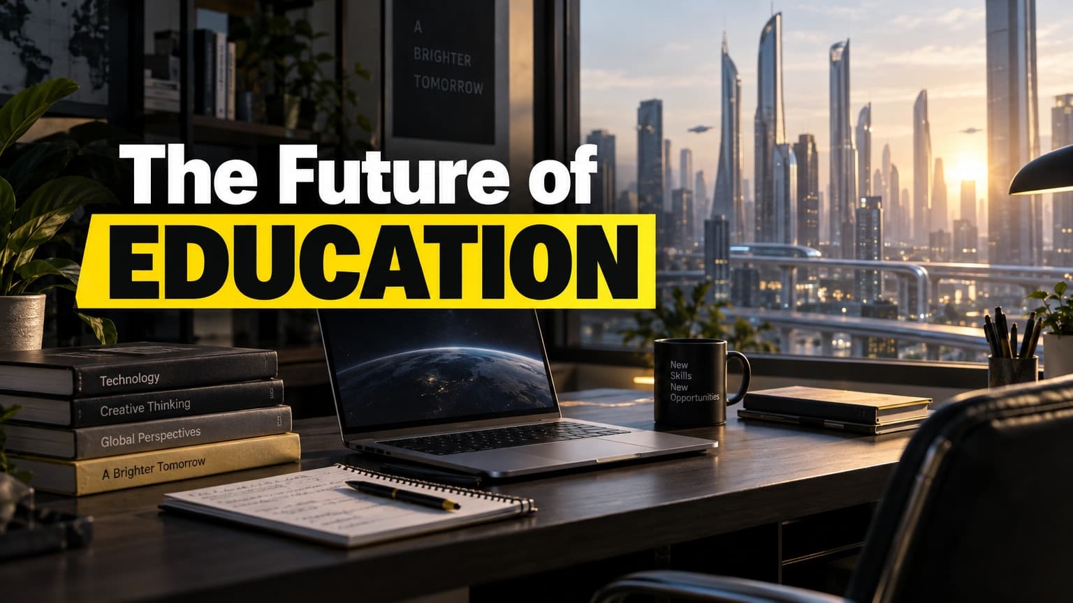 AI Future of Education Thumbnail, Sunburst Variant generated with BrandGen
