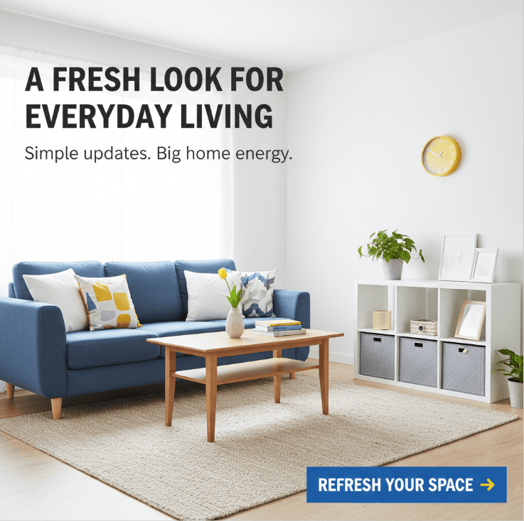 AI IKEA-Style Room Makeover Campaign generated with BrandGen