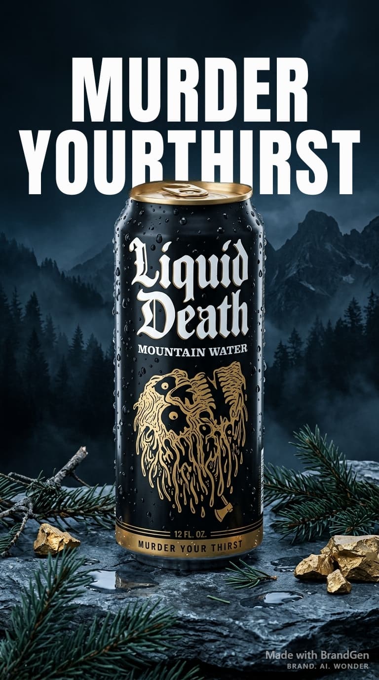 AI Gothic Beverage Product Hero generated with BrandGen