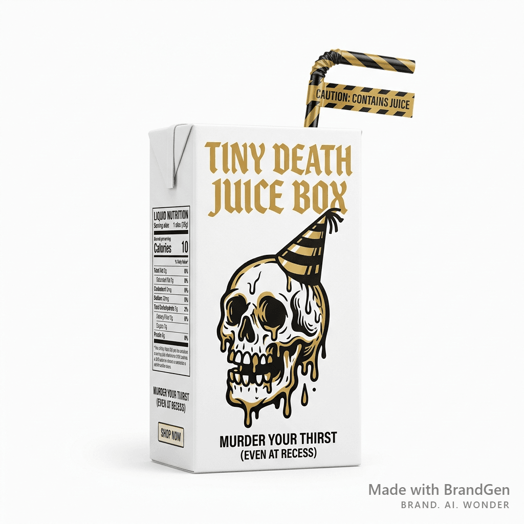 AI Gothic Juice Box Packaging generated with BrandGen