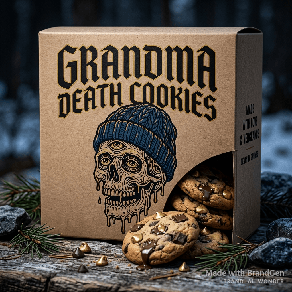 AI Gothic Cookie Packaging Concept generated with BrandGen
