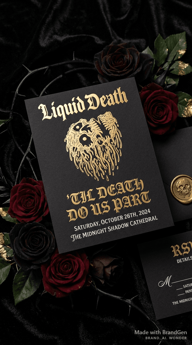 AI Gothic Wedding Invite Variant generated with BrandGen