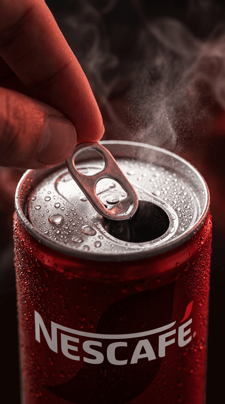 AI Nescafe Can Opening Macro generated with BrandGen
