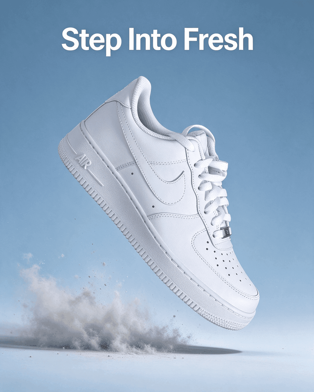 AI Sneaker Ad with Dust Splash, Second Variant generated with BrandGen