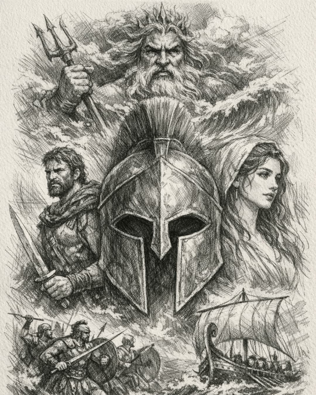 AI Odyssey Graphite Hero Poster generated with BrandGen