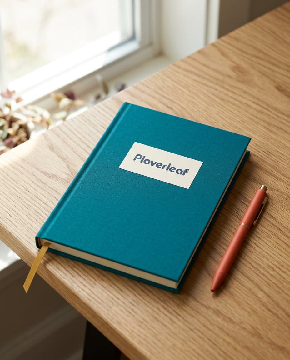 AI Ploverleaf Hardcover Notebook Desk Product Photo generated with BrandGen