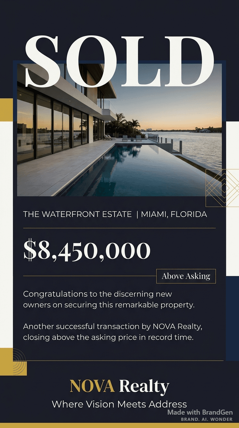 AI Luxury Real Estate Sold Graphic generated with BrandGen
