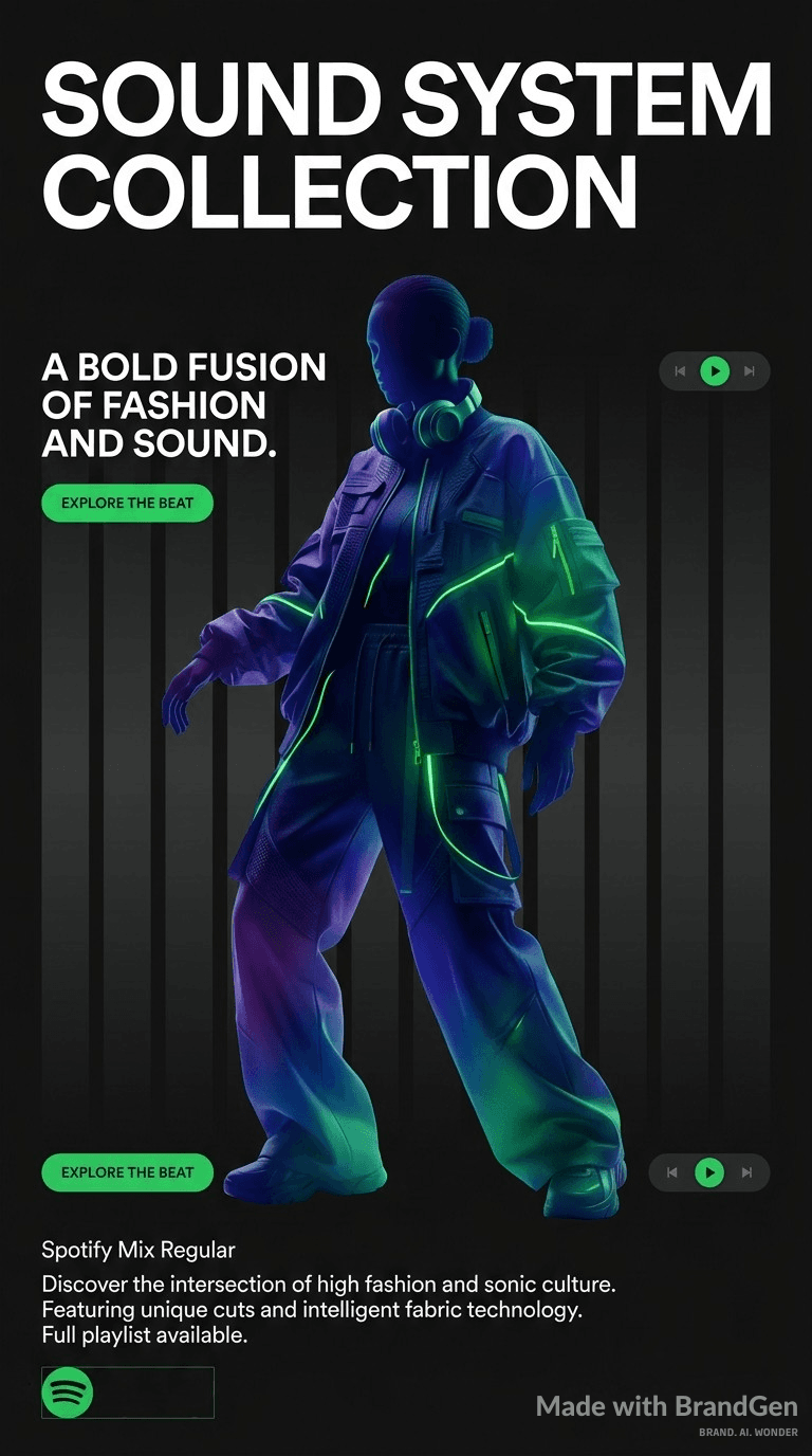 AI Spotify-Inspired Streetwear Cover generated with BrandGen