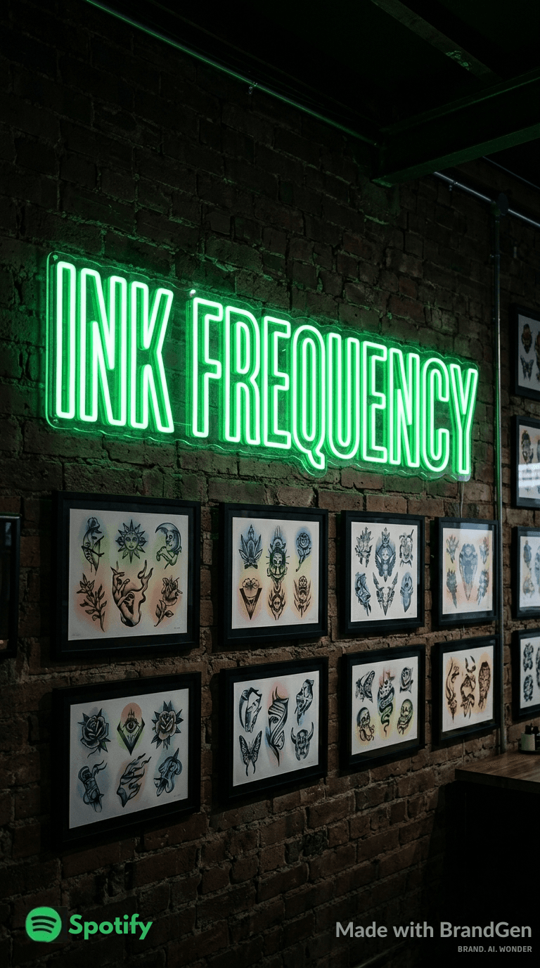 AI Spotify-Inspired Tattoo Studio Brand generated with BrandGen